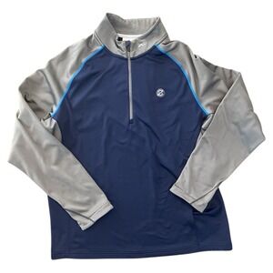 Kjus Diamond Fleece Pullover Jacket Lined 1/2 Zip Golf‎ Blue Men's Size 2XL 56